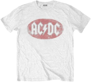 AC/DC Tričko Oval Logo Vintage White S