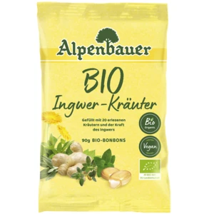 ALPENBAUER Prírodné cukríky zázvor a bylinky BIO 90 g