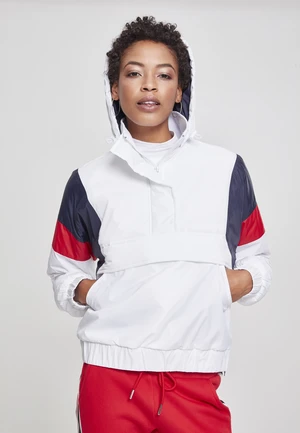 Women's 3-Tone Padded Tug Jacket White/Navy/Fiery Red