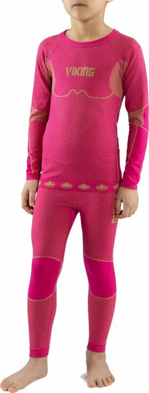 Viking Riko Kids Set Base Layer Fuchsia 140 Ropa interior térmica