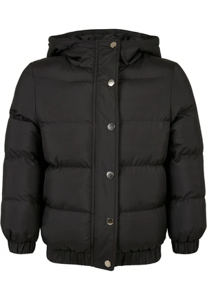 Girls' Puffer Hooded Jacket Black