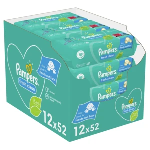 PAMPERS Fresh Clean Vlhčené ubrousky 12 x 52 ks