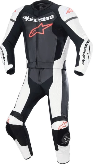 Alpinestars GP Force Lurv Leather Suit 2 Pc Black/White Red/Fluo 60 Combinaison moto deux pièces