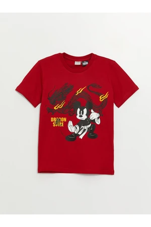 LC Waikiki Crew Neck Mickey Mouse Printed Short Sleeve Boys' T-Shirt