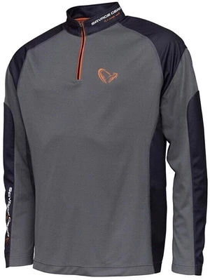 Savage Gear Tricou Tournament Shirt 1/2 Zip Sedona Grey S