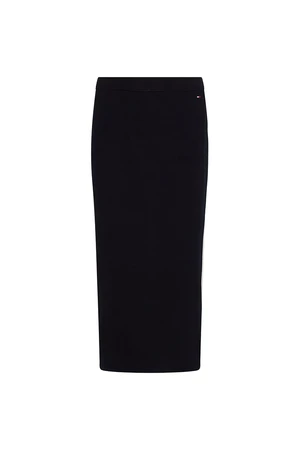 Tommy Hilfiger Sukňa - GLOBAL STRIPE FITTED MIDI SKIRT modrá