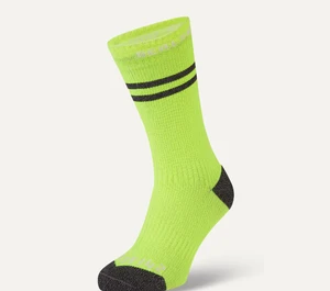 Sealskinz Waterproof Warm Weather Mid Length Sock With Hydrostop Neon Yellow/Black/White L Kerékpáros zoknik