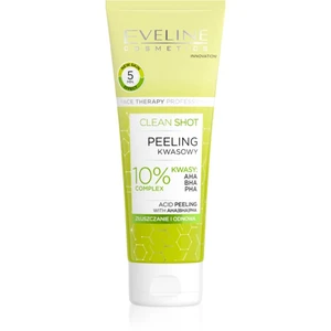 Eveline Cosmetics Clean Shot 10% Complex of AHA, BHA and PHA jemný peeling proti nedokonalostem pleti 75 ml