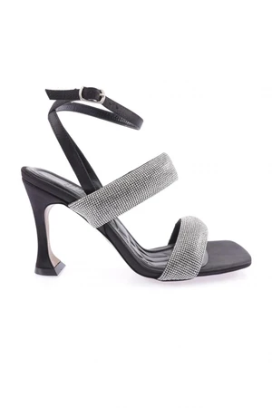 DGN 8033-23Y Women's Silver Stone Band Strap On Ankle Heels