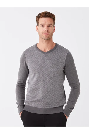 LC Waikiki V-Neck Long Sleeve Men's Knitwear Sweater