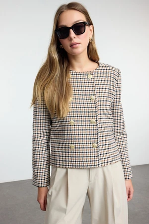 Trendyol Multicolored Button Detailed Woven Blazer Jacket