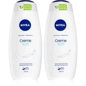 NIVEA Creme Soft pečující sprchový gel výhodné balení 2 x 500 ml