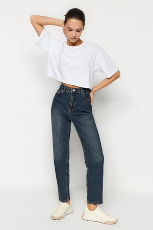 Trendyol Blue High Waist Slim Mom Jeans