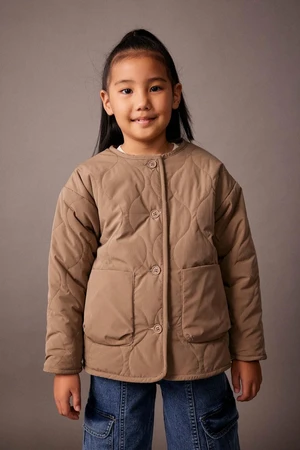 DEFACTO Girl's Quilted Double-Sided Faux Für Lined Coat