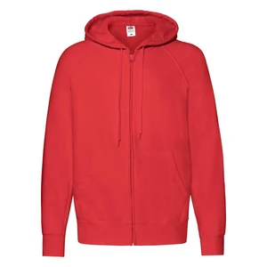 Czerwona bluza męska z kapturem Lightweight Zip Thru Hooded Sweat Fruit of the Loom