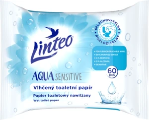 LINTEO Vlhčený toaletní papír Aqua Sensitive 60 ks