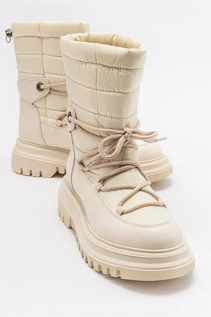 LuviShoes Women's Weld Beige Skin Snow Boots