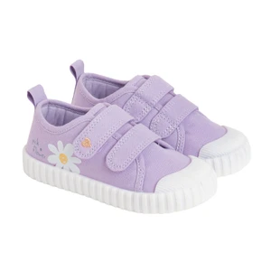 Tenisky na suchý zip s kytičkou -světle fialové - 18 LIGHT VIOLET