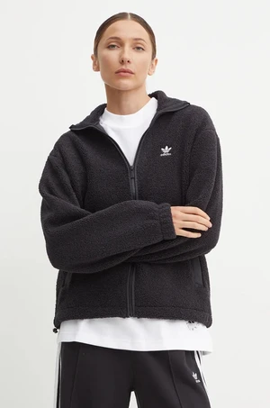 Mikina adidas Originals dámska, čierna farba, jednofarebná, IW3165