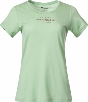 Bergans Graphic Wool Tee Women Light Jade Green/Chianti Red M T-Shirt