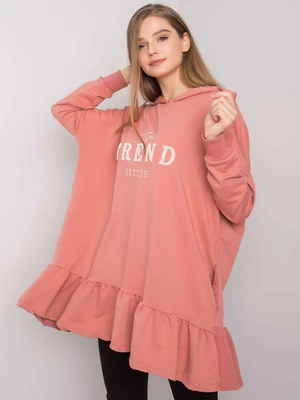 Dusty pink sweatshirt with ruffles