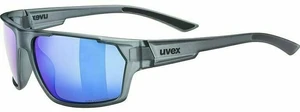 UVEX Sportstyle 233 Polarized Smoke Mat/Litemirror Blue Kerékpáros szemüveg