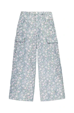 Dětské bavlněné kalhoty Levi's TWILL '94 BAGGY WIDE LEG tyrkysová barva, vzorované, 4EL019