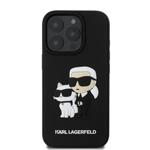 Zadní kryt Karl Lagerfeld 3D Rubber Karl and Choupette pro Apple iPhone 16 Pro Max, black