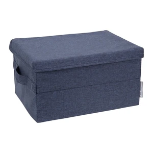 Niebieski tekstylny pojemnik z pokrywką 35x19x26 cm Soft Storage – Bigso Box of Sweden