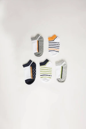 DEFACTO Baby Boy Non-Slip Sole 5-Pack Cotton Booties Socks