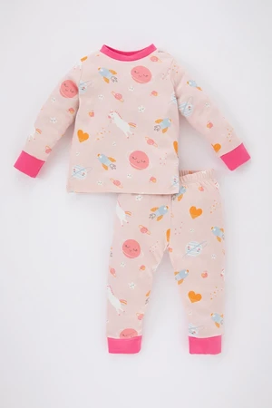 DEFACTO Baby Girl Patterned Long Sleeve Pajamas Set