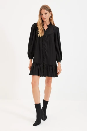 Trendyol Black Wide Cut Shirt Dress