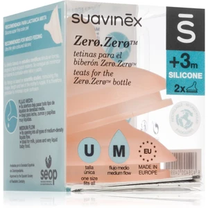 Suavinex Zero Zero Bottle Teat cumlík na fľašu M Medium Flow 0 m+ 2 ks