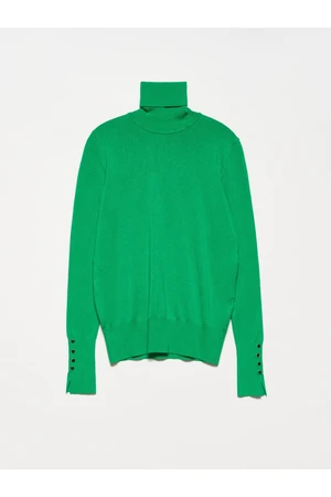 Dilvin 1268 Turtleneck Sleeve Dropped Sweater-green