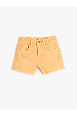 Koton Jeans Shorts with Pocket, Cotton and Adjustable Elastic Waist.