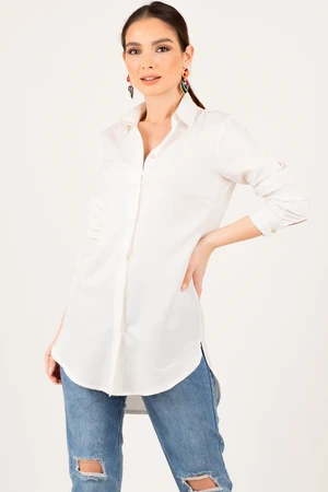 armonika Women's White Tunic Shirt