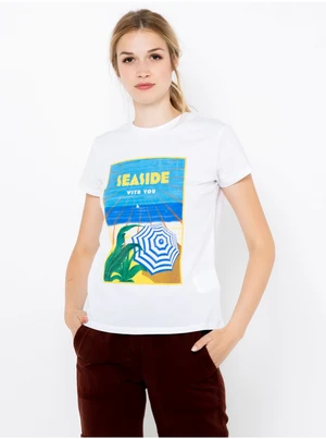 White T-shirt with print CAMAIEU - Women