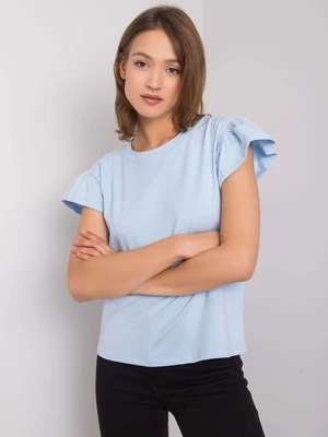 RUE PARIS Light blue cotton blouse