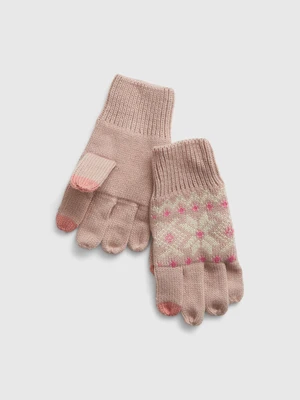 Pink Girls' Patterned Gloves GAP