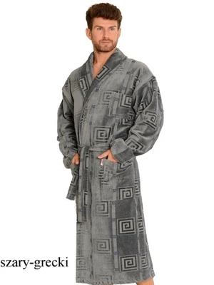 Bathrobe De Lafense 803 M-2XL men's grey-greek 092