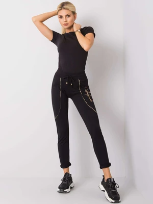 Pantaloni della tuta da donna Fashionhunters Gold&Black