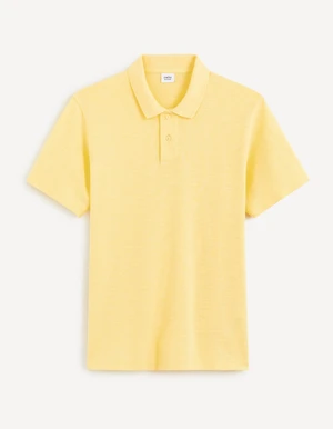 Yellow men's basic polo shirt Celio Cesunny