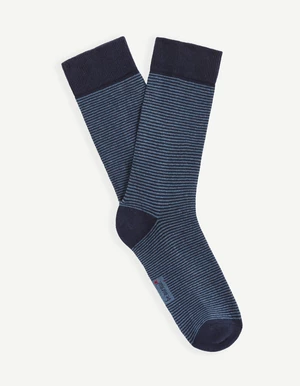 Navy blue men's striped Celio Vicaire socks