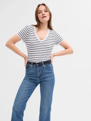 Black and white women's striped T-shirt GAP