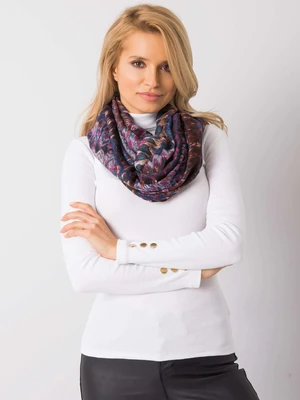 Purple and brown patterned scarf