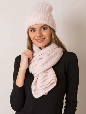 Light pink hat and scarf RUE PARIS