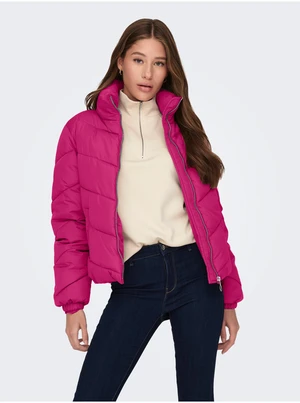 Dark pink ladies quilted jacket JDY Finno - Women