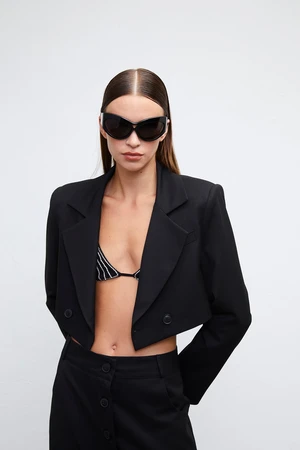 VATKALI Waistband crop blazer jacket