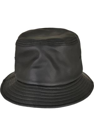 Imitation leather hat black