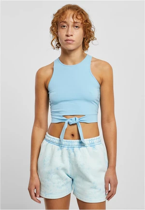 Women's balticblue Cropped Knot Top